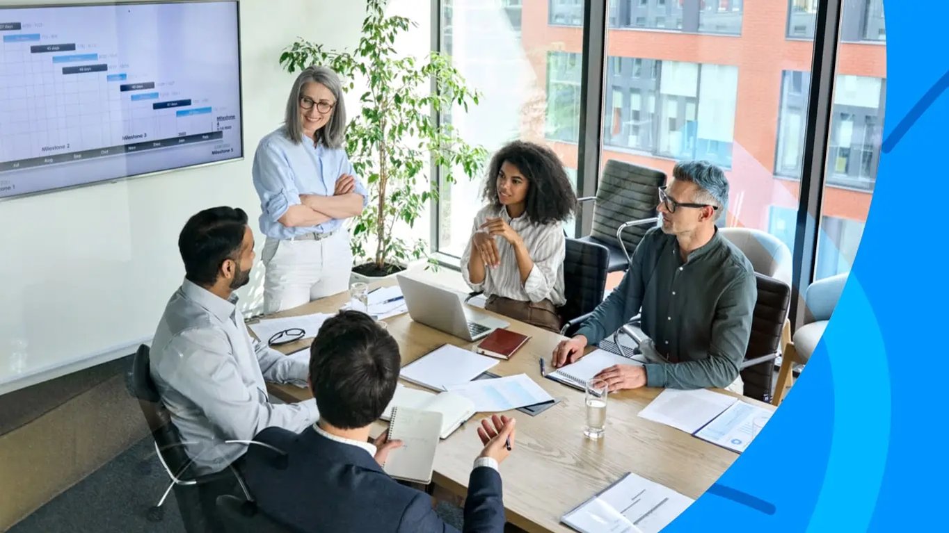 A team creating CXM strategy in the office