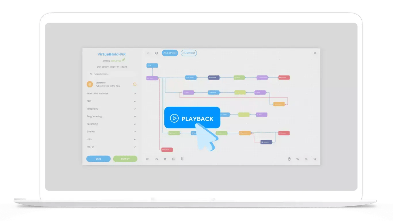 Screen with workflow 