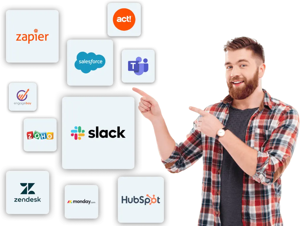 A man showing the cloud of available integrations
