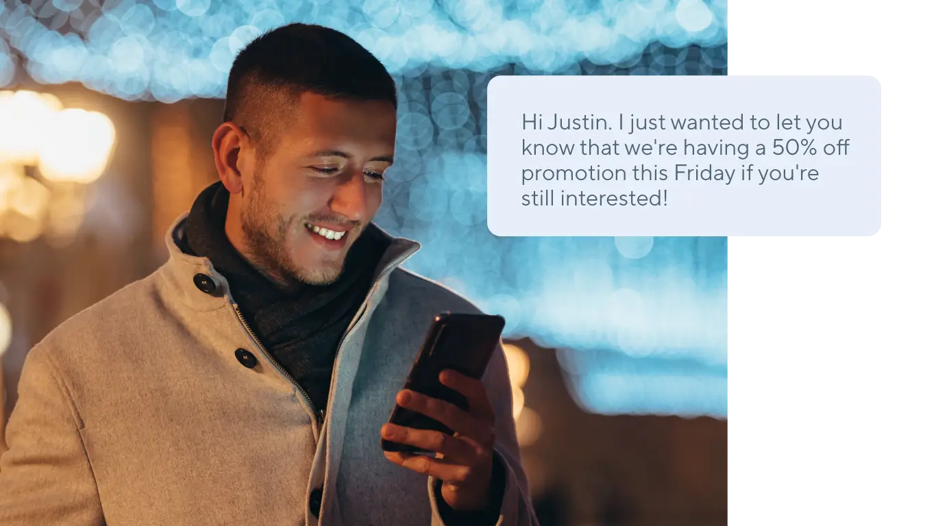 Man recieves SMS promo