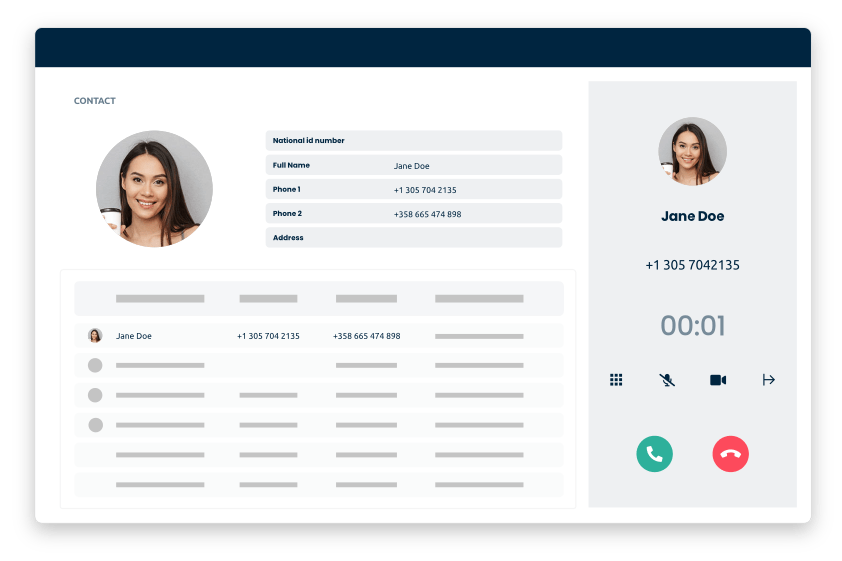 Voice contact center interface