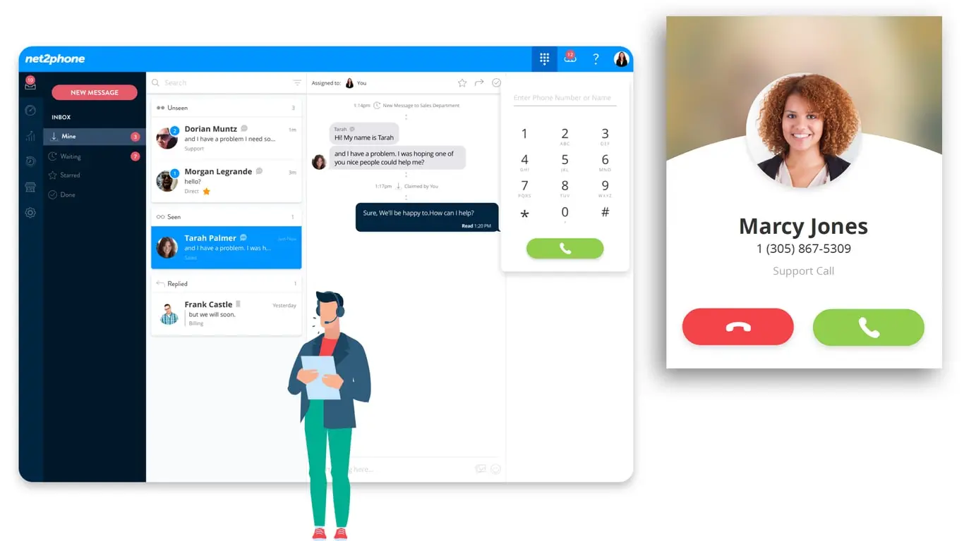 net2phone small business phone system interface